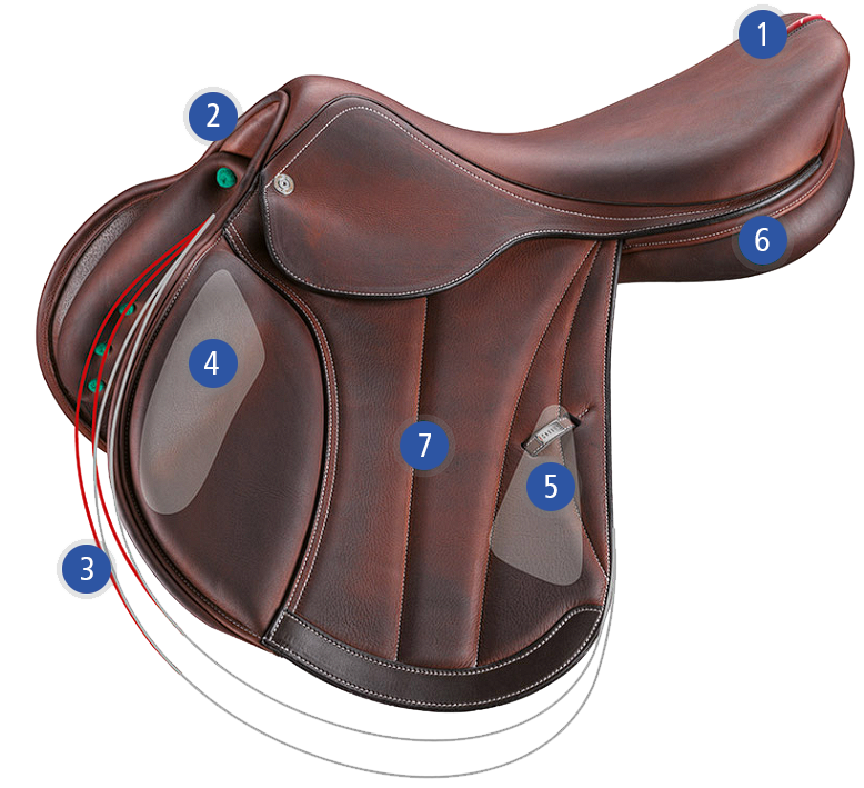Sattel mit möglichen Anpassbarkeiten